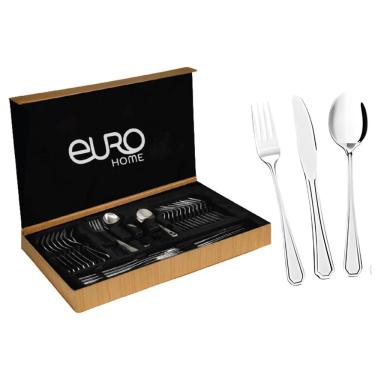 Imagem de Faqueiro Jogo De Talheres 42 Peças Inox Com Caixa Bambu Luxo