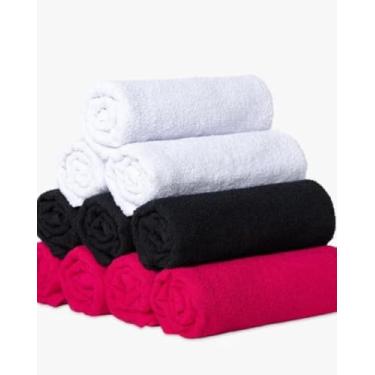 Imagem de Kit de Toalhas Lavabo para Manicure e Pedicure, 100% Algodão, 10 Peças, Alta Absorção, Branco (Sortido)