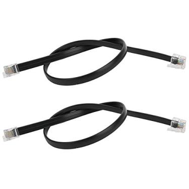 Imagem de 2 cabos de sensor de cabeça de cristal duplo com botão direito RJ25 de 40 mm RJ25 6PIN para robô industrial – Longa vida útil, revestimento de PVC, adequado para a maioria das condições