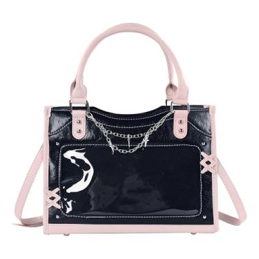 Imagem de Ita Bag Y2k Bolsa tiracolo feminina anime bolsa de ombro com visor de pino, Preto