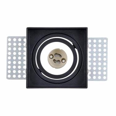 Imagem de Spot Embutir Direcionável Preto Lâmpada Dimerizável 7w 2700k