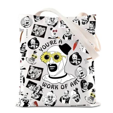 Imagem de Bolsa de mão de girassol de palhaço inspirada em palhaço assassino presente para amantes de palhaços presente para amantes de filmes de terror presentes de temporada assustadora (WORK OF A T)