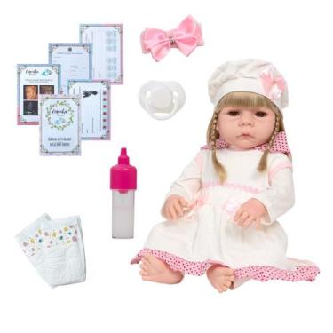 Imagem de Bebê Reborn Loira Gatinha Kit Acessórios Envio Imediato - Cegonha Rebo