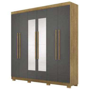 Imagem de Guarda Roupa Casal 218cm Com Espelho Elegance Nature/Alasca - Vila Ric