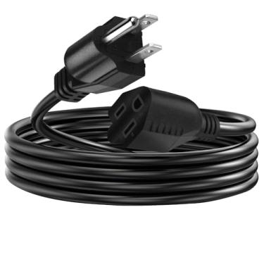 Imagem de Vrllinking Cabo De Extensão De Energia Curto, 16 Awg/13 A, Economizador De Tomada, Plugue Macho De 3 Pinos Para Soquete Fêmea, Cabo De Extensão De Energia Para Serviço Pesado (1,8 M/6 Pés)