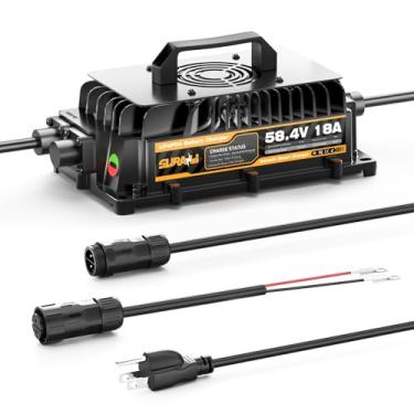 Imagem de Nasdzao Carregador De Bateria De Lítio Lifepo4 Suraziki 58,4 V 18 A Para Carrinhos De Golfe De 48 V (51,2 V), Trailers, Barcos E Residências. Carregador Inteligente À Prova D'Água Com Função De Desl