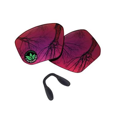 Imagem de Raydi Lentes de reposição de policarbonato e protetores de nariz para óculos de sol Oakley Targetline OO9397, Espelho Midnight Sun - Polarizado, One Size