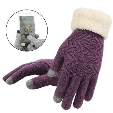 Imagem de Luvas Inverno Touch Screen Toque Celular Frio Vento Feminina - Modas F