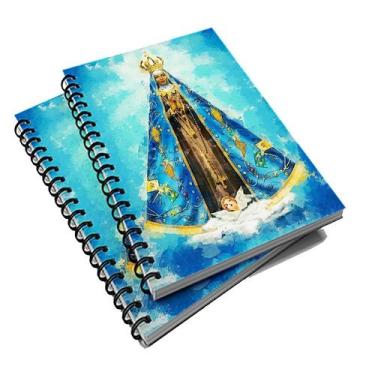 Imagem de 10 Cadernetas Religiosa 48 fls Nossa Senhora Aparecida - Premium