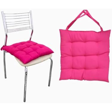 Imagem de Kit 8 Assentos para cadeira almofadas Futon 40x40 cm (Pink)