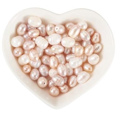 Imagem de Craftdady 60 peças de pérolas cultivadas naturais de água doce 6-14 mm pérolas em forma de arroz para fazer joias ovais pérolas soltas para pulseiras faça você mesmo, colares, brincos