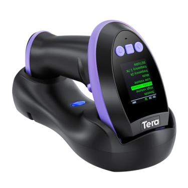 Imagem de Tera Scanner de código de barras com tela de configuração digital e teclado, versão profissional, velocidade de digitalização extrarrápida, funciona com Bluetooth 2.4G sem fio e USB com fio, leitor de