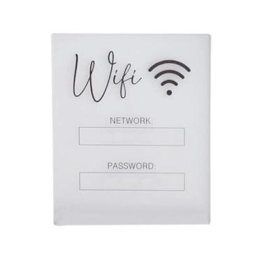 Imagem de 1 placa branca de senha WiFi, quadro negro, placa de senha WiFi, placa de mesa de acrílico para casa, placa de mesa de centro de mesa para decoração de casa e convidados (sem base) material de