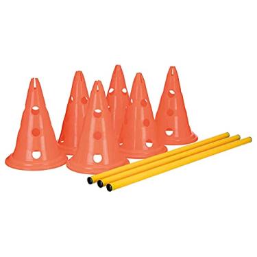 Imagem de TRIXIE Conjunto de cone de obstáculo para cães agilidade, conjunto portátil de treinamento de agilidade, 6 cones de exercício com 3 hastes de agilidade