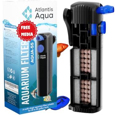 Imagem de Atlantis Aqua™ Filtro interno para aquário | Filtro para aquário | Filtro para tanque de peixes de 52 litros – 100 Gal, água cristalina e peixes saudáveis garantidos | Filtro submersível para aquário