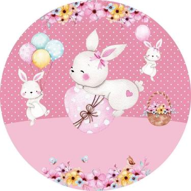 Imagem de Painel Redondo 3D Sublimado Coelhos Frd-3906