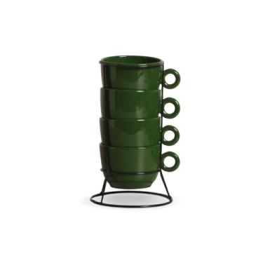 Imagem de Kit Suporte Consumê Bojuda Colors 470ml - Cerâmica Regina, Verde