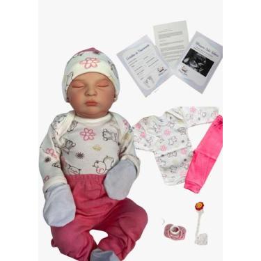 Imagem de Boneca Bebe Reborn Menina Boneca Realista Com Acessorios Original 100%
