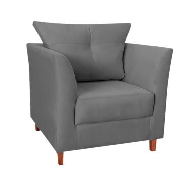 Imagem de Poltrona Isis para Consultório Suede Cinza - Vallisa Decor