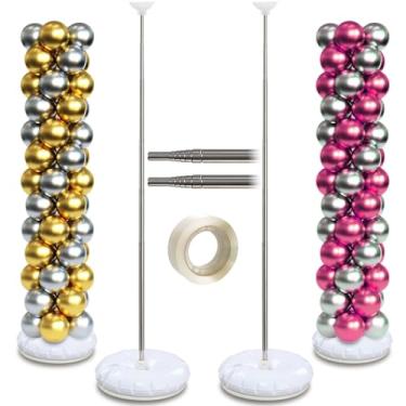 Imagem de HOSKO Balloon Column Stand Kit for Floor Set of 2, 6.6 FT Adjustable Balloon Tower Pillar for Birthday, Wedding, Baby Shower, Graduation Party Decoration