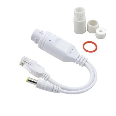 Imagem de Divisor POE DC 12V com conectores RJ45 DC à prova d'água, kit de capa compatível com fonte de alimentação para câmeras Web APs sem fio