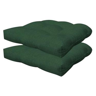 Imagem de Honeycomb Essentials Conjunto de almofada de assento tufado para ambientes externos, 48 cm x 45 cm, almofada para cadeira de pátio Hampton Texture Hunter