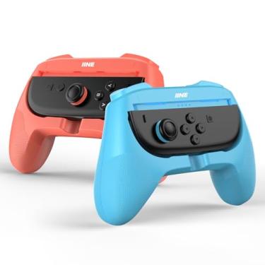 Imagem de IINE Switch 2 Controller Grips, Ergonomic Design Joypad Grips for Comfortable Gaming, 2 Pack Wear-resistant Handle Kit for Switch, Family Children Game Accessories (Orange-Blue)