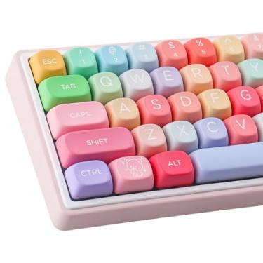 Imagem de Tsungup PBT MOA Teclas 126 Teclas Bonito Urso Gomoso Arco-íris Doces Teclas Personalizadas Teclado 100% Teclado, Sublimação de Tingimento Conjunto de Teclas Teclas para Teclado Mecânico MX Switches