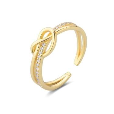 Imagem de Q&D&S Anéis de coração para mulheres, anel de compromisso de amizade, mãe filha, anel de compromisso, zircônia cúbica 14K, presentes de formatura, Latão, Zircônia cúbica