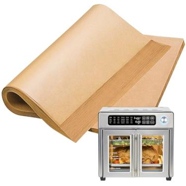 Imagem de SIUDANGKA Forros de fritadeira a ar descartáveis, 100 peças de folhas de papel manteiga compatíveis com fritadeira a ar extra grande Emeril Lagasse 26 QT, acessórios para fritadeira a ar 28 x 25 cm