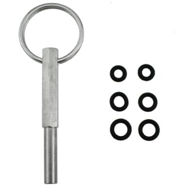 Imagem de Maxmoral 1 conjunto de chave de ferramenta de reparo de máquina de café de aço inoxidável 316 com anel de borracha pino de parafuso de cabeça oval 7 x 61 mm x 61 mm peça pequena para aparelho