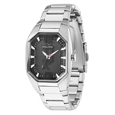 Imagem de Police Relógio feminino PL-12895LS/02M octógono octógono preto de aço inoxidável, Preto, Relógio de quartzo