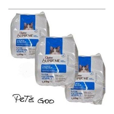 Imagem de kit ração Quatree supreme gatos sênior castrados sabor frango e salmão
