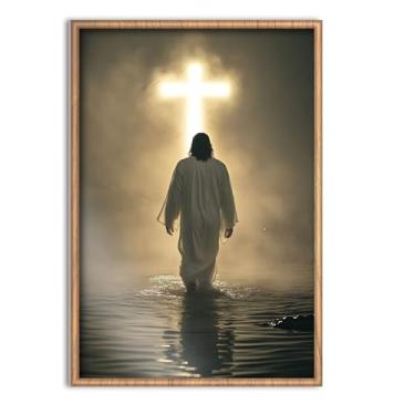 Imagem de HK Studio Arte de parede de Jesus, imagem de Jesus - arte de parede cristã, pôsteres de Jesus para paredes, sem moldura 33 x 43 cm