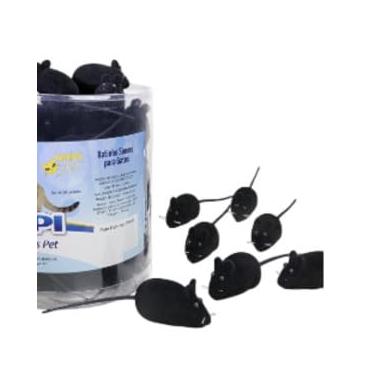 Imagem de Ratinho Sonoro para Gatos em Vinil, 3 x 6 cm, 50 Unidades, Brinquedo Interativo