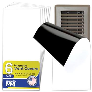 Imagem de Magnet Me Up Capa de ventilação magnética 33 x 15 cm serve para aberturas de ventilação de 30 x 13 cm, pacote com 6, capa magnética forte para aberturas de piso, parede e teto, bloqueador de ar HVAC