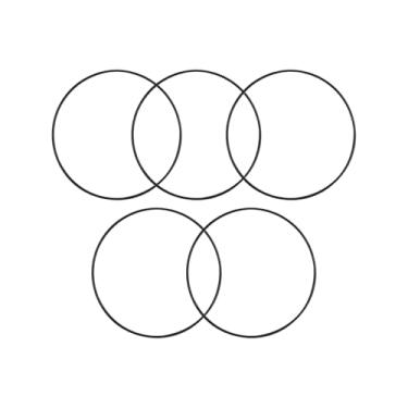 Imagem de GDFYMI 5 peças de anéis de metal para artesanato, coroa de flores de metal para centros de mesa de apanhador de sonhos, preto, 150 mm