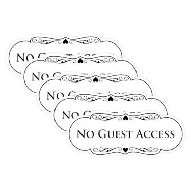 Imagem de All Quality Placa de designer sem acesso para convidados - Plástico durável e fácil instalação | Ideal para restaurantes, bares, hotéis e Airbnb - Branca - Pequena (pacote com 5)