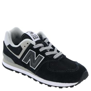 Imagem de New Balance Boy's 574 Core Lace-Up Sneaker, Black/White, 2 Little Kid