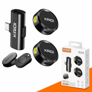 Imagem de Microfone de Lapela Sem Fio Kit C/ 2 Un P/Celulares Com Conexão USB Tipo C, Iphone (15/16), Android, Podcast, YouTube, TikTok, Instagram, Entrevistas, Lives, Captação Profissional de Áudio, Bluetooth