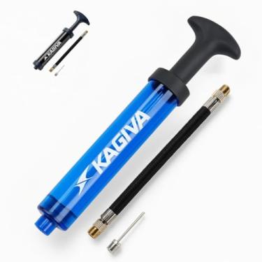 Imagem de Bomba De Ar Dupla Ação Para Encher Bolas Esportivas Com Agulha Metálica Compacta Portátil Inflador Manual Rápido Eficiente Para Futebol Vôlei Basquete Handebol Leve Resistente (Azul)