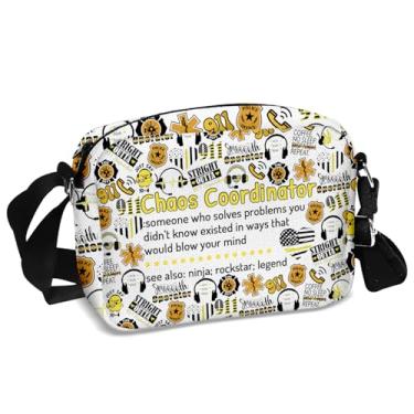 Imagem de MAOFAED Bolsa transversal Chaos Coordinator Definition, presente de coordenador de caos para despachante 911, presente de operador de expedição (lenda do coordenador)