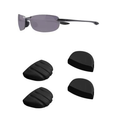 Imagem de Kygear 2 pares de peças de nariz de substituição de silicone preto compatíveis com óculos de sol Maui Jim Makaha/Hapuna/Ho'okipa, almofadas de nariz de borracha de silicone antiderrapantes protetores