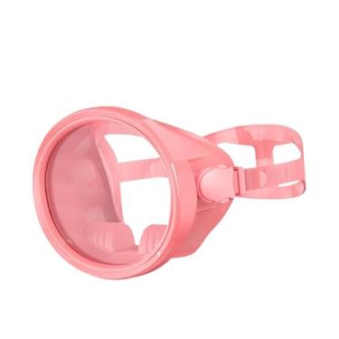 Imagem de menolana Máscara de mergulho com snorkel, óculos de mergulho sem embaçamento, oval de silicone e vidro, equipamento de confortável, óculos subaquáticos, ângulo, Rosa