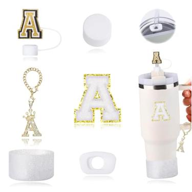 Imagem de Conjunto de acessórios para copos Stanley, incluindo 1 alça de alça de garrafa de água, 1 bota de copo Stanley de silicone, 1 capa de canudo de silicone, 2 pingentes Stanley para copo Stanley de 1,134