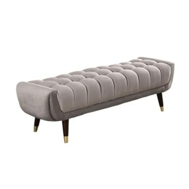 Imagem de LICONG-2019 Banqueta de cabeceira para quarto banco de cabeceira banco de sofá de sala de verificação banco simples para troca de sapatos banco decorativo de luxo leve europeu banco longo (cinza, 180