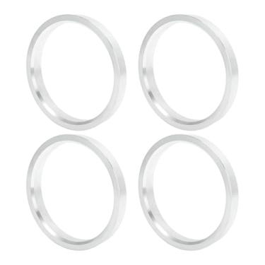 Imagem de INFINAUTO Anéis centralizados no cubo da roda do carro OD 79,6 mm para ID 70,1 mm Eixo central de rodas com absorção de choque Hubrings liga de alumínio tom prateado durável