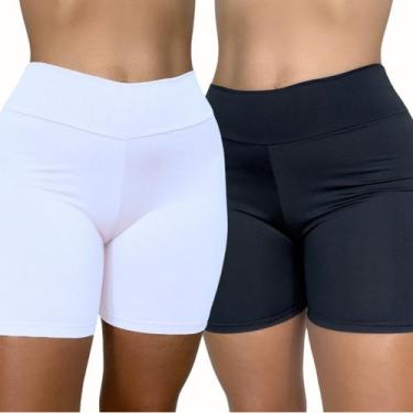 Imagem de KIT 2 Short Cós Alta Qualidade Segunda Pele Bermuda Anágua Liso Femini