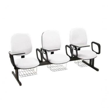 Imagem de Cadeira Em Longarina Para Escolas Linha Uno Branco - DESIGN OFFICE MÓV