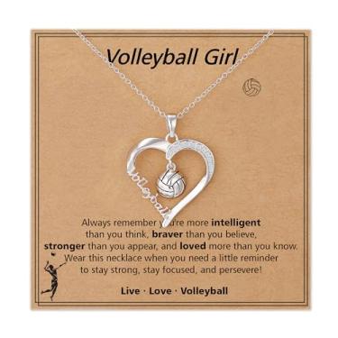 Imagem de Lydow Colar de voleibol/softbol/basquete/beisebol, presentes para meninas, acessórios esportivos, aniversário, Natal, joias para ela 40 + 7 cm, Silver Necklace, Cobre, Sem Pedra Preciosa